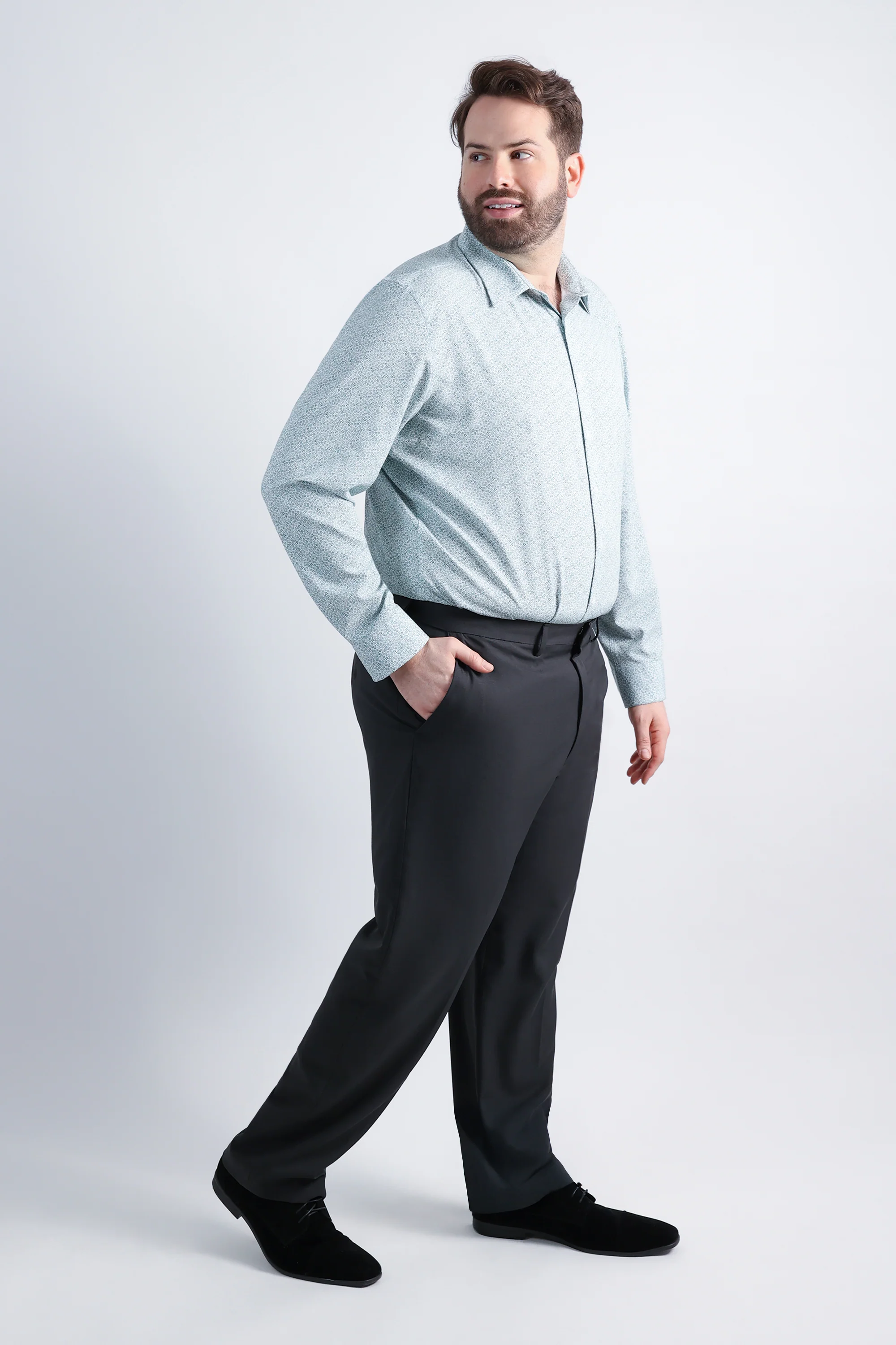 Big Smart Wash® Dress Shirt - Forest Floral Print - Image 3