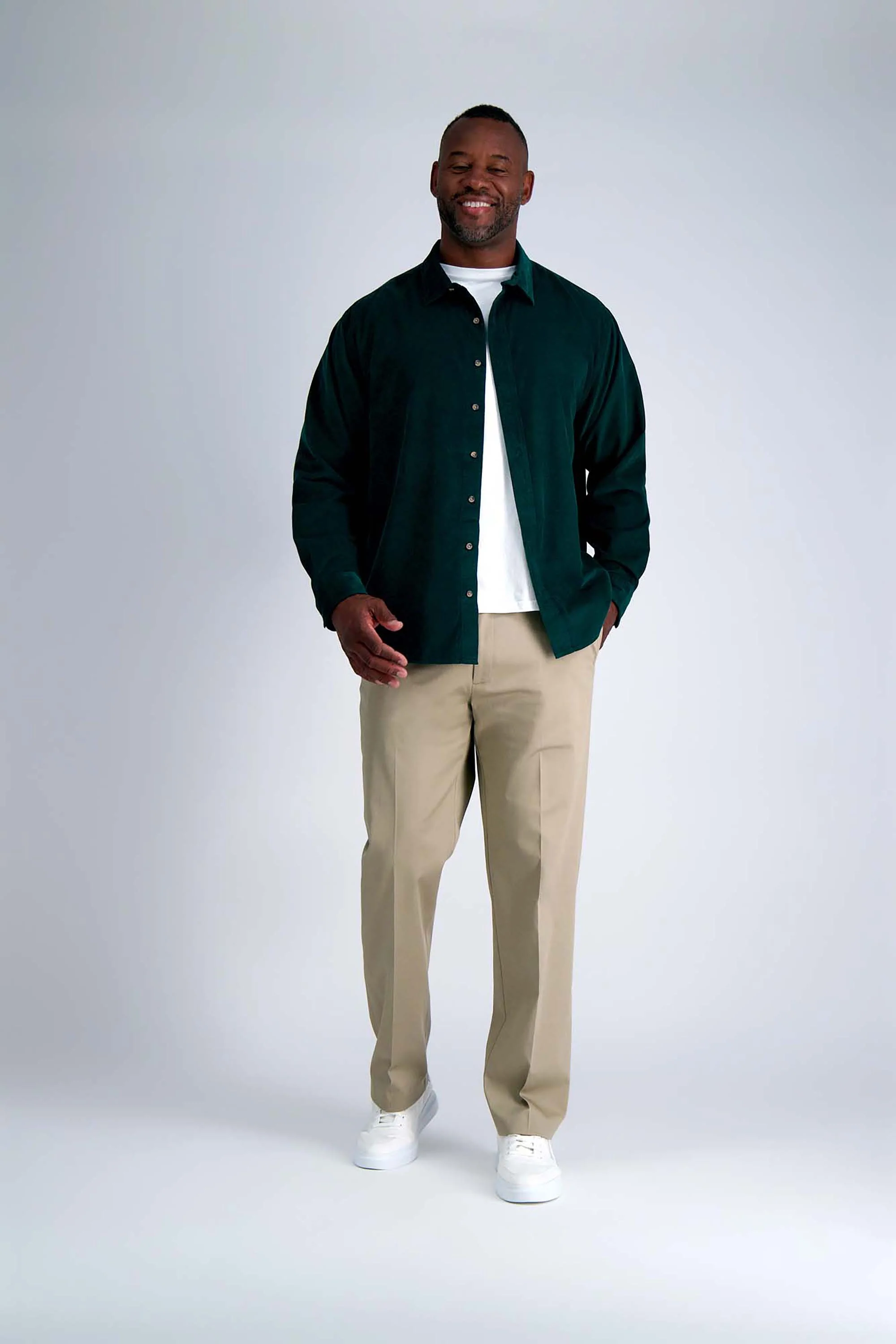 Big & Tall Long Sleeve Corduroy Shirt - Image 3