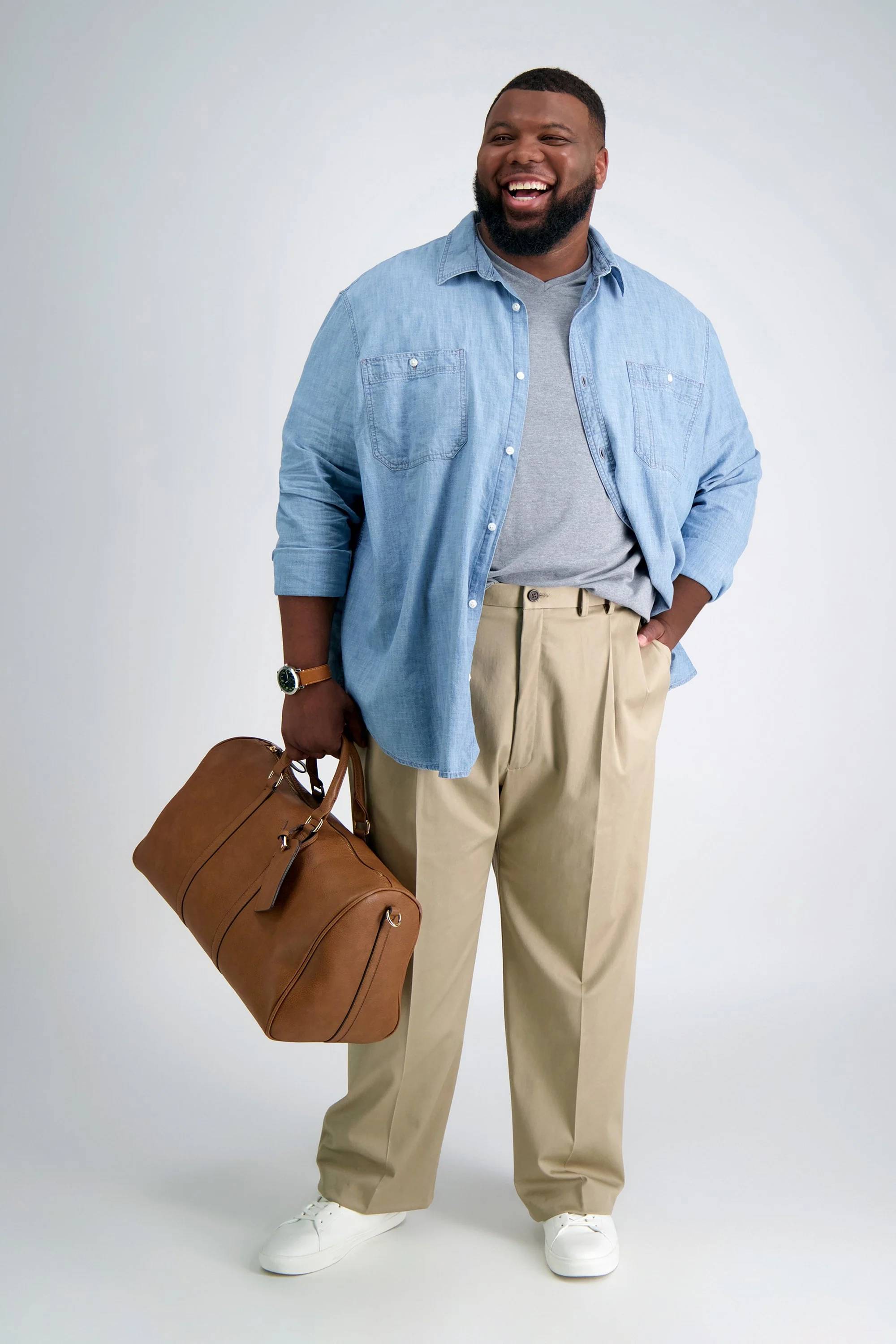 Big & Tall Premium No Iron Khaki - Image 25