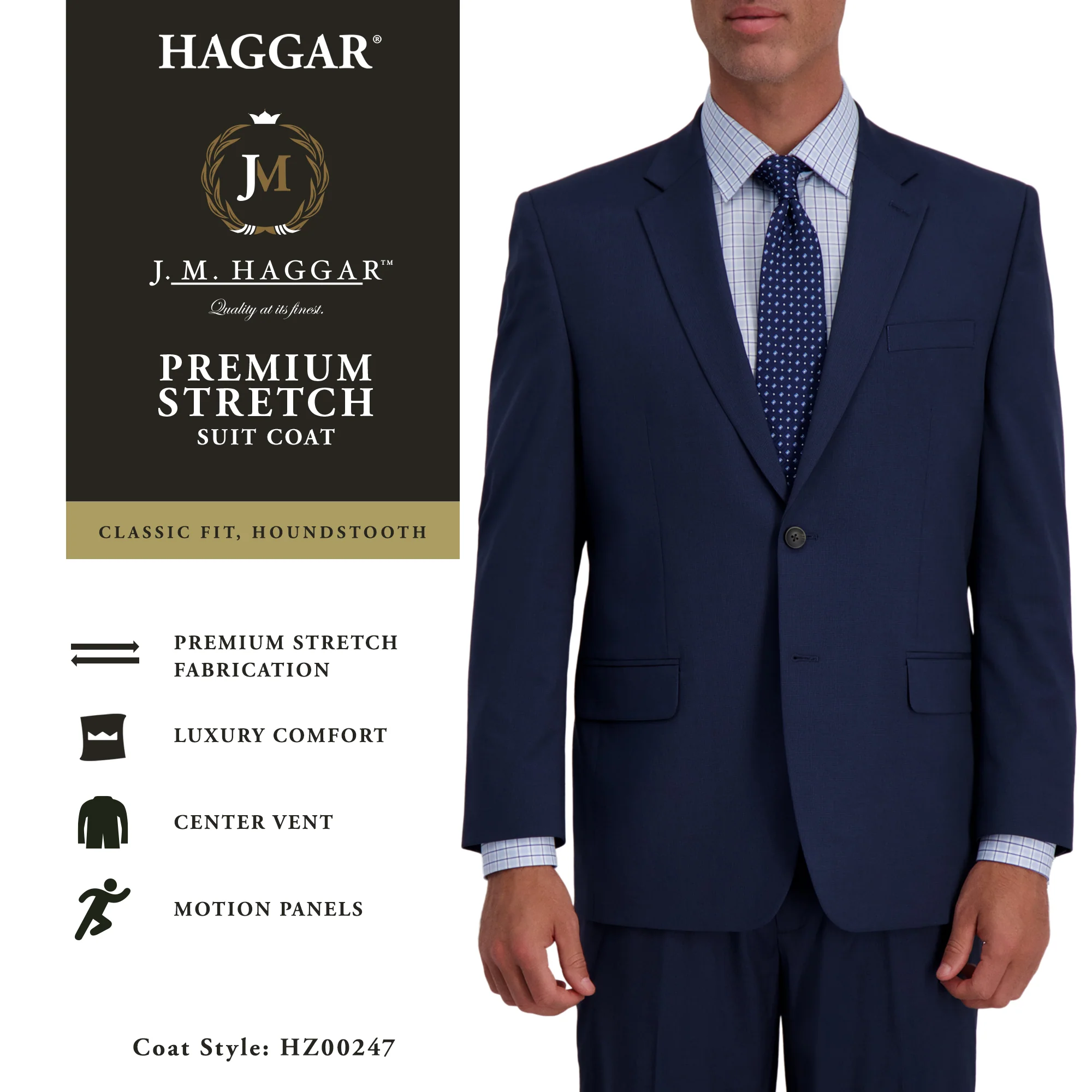 J.M. Haggar Houndstooth Suit Jacket - Image 8