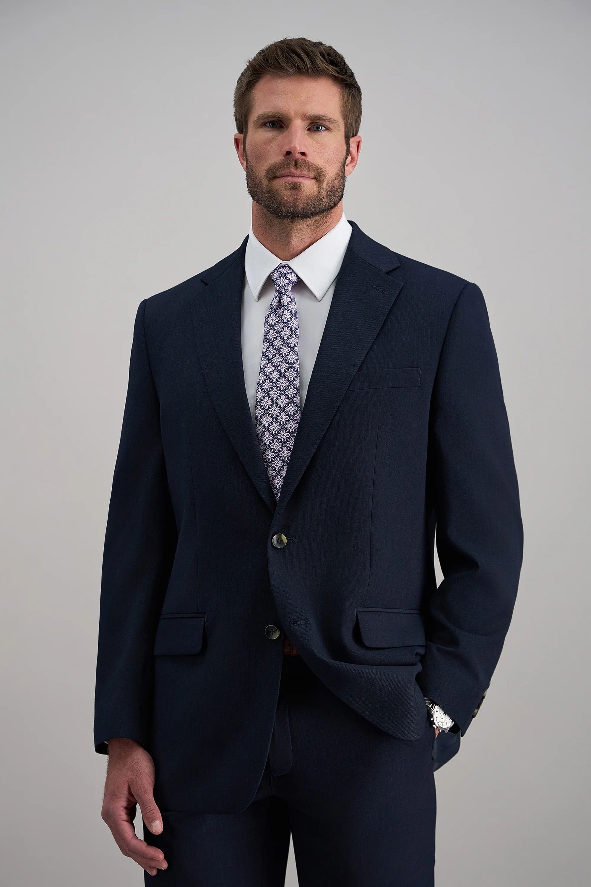 J.M. Haggar Herringbone Windowpane Suit Separates - Image 3