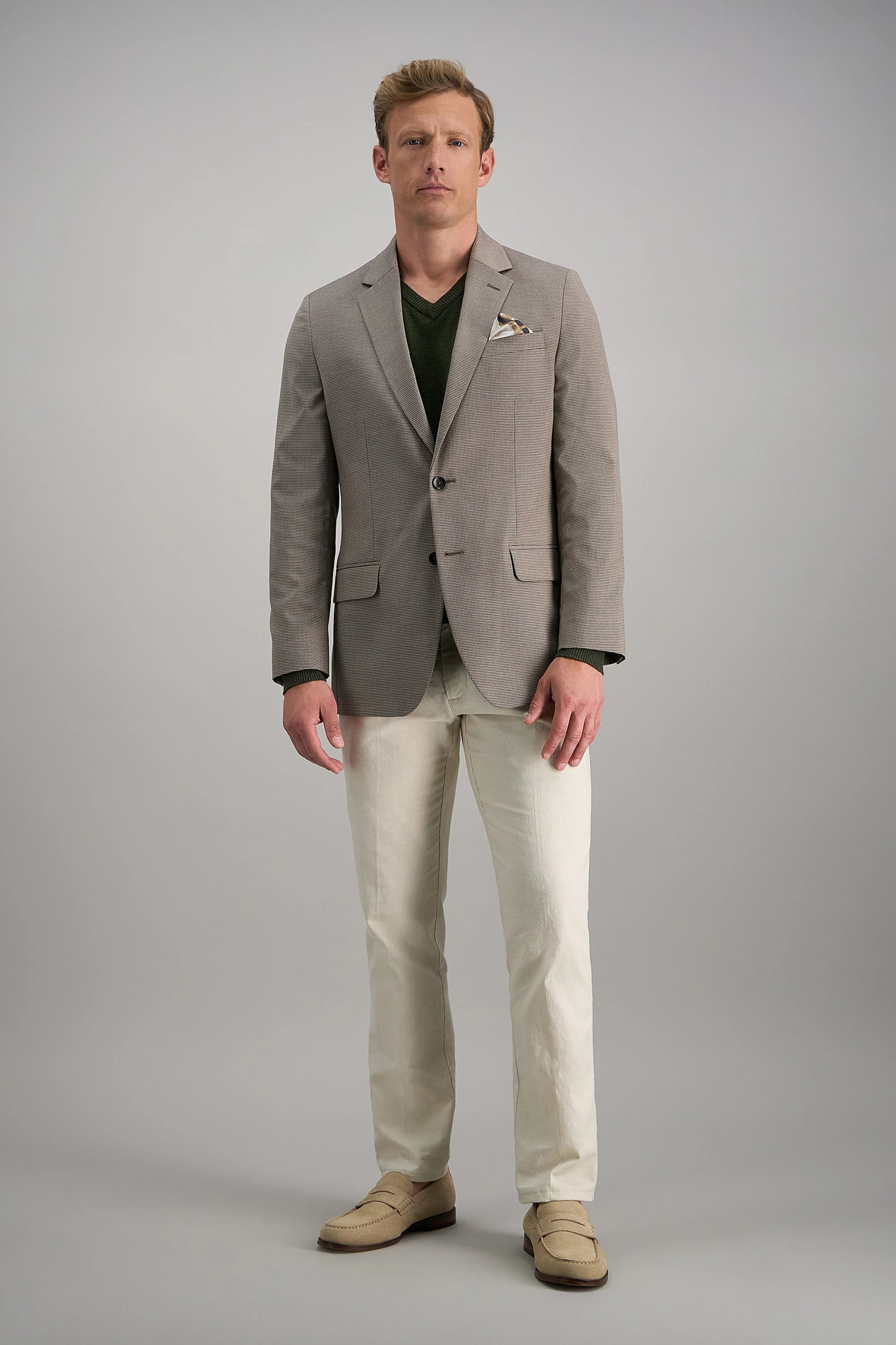 J.M. Haggar Mini Dobby Sport Coat - Mocha - Image 3