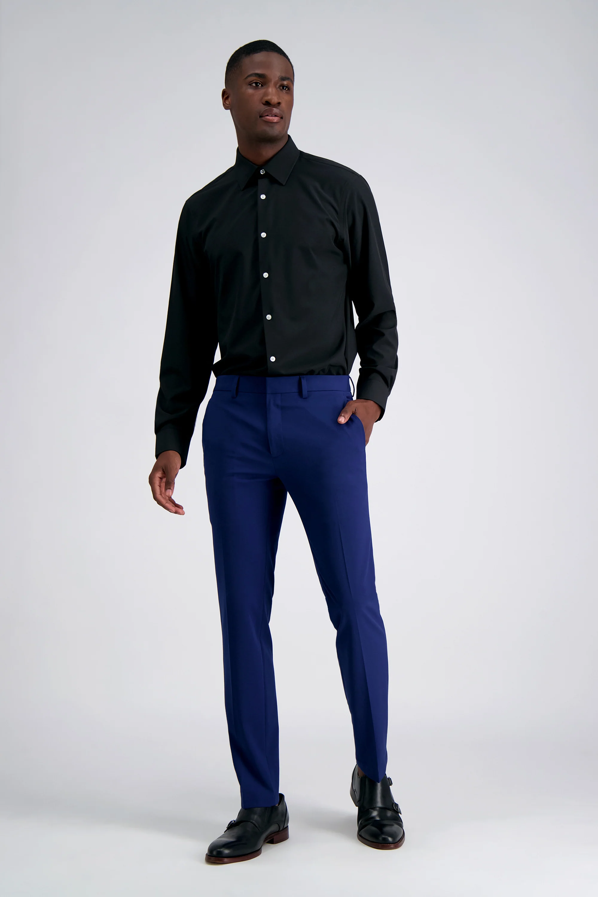 Performance Stretch Dress Shirt - Black - Image 3