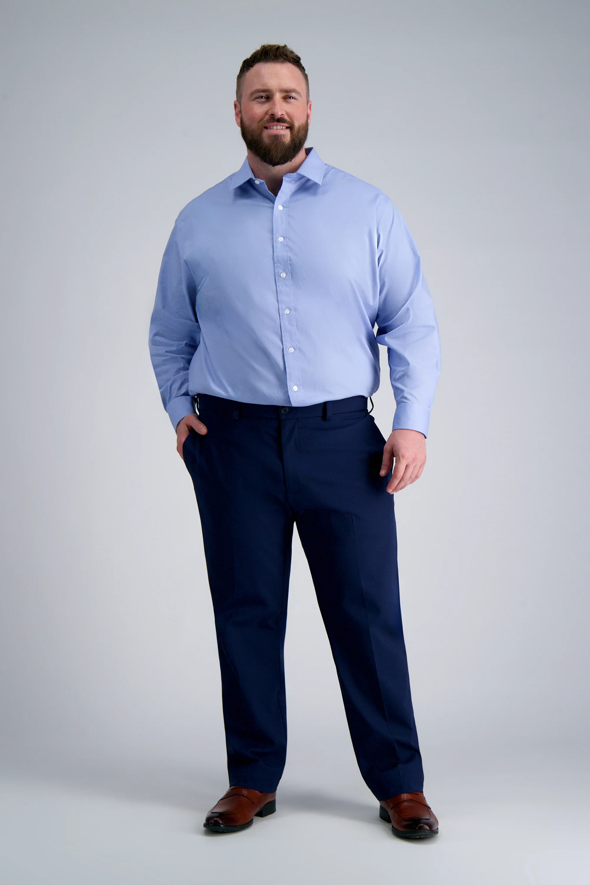 Premium Comfort Big Dress Shirt - Blue - Image 3