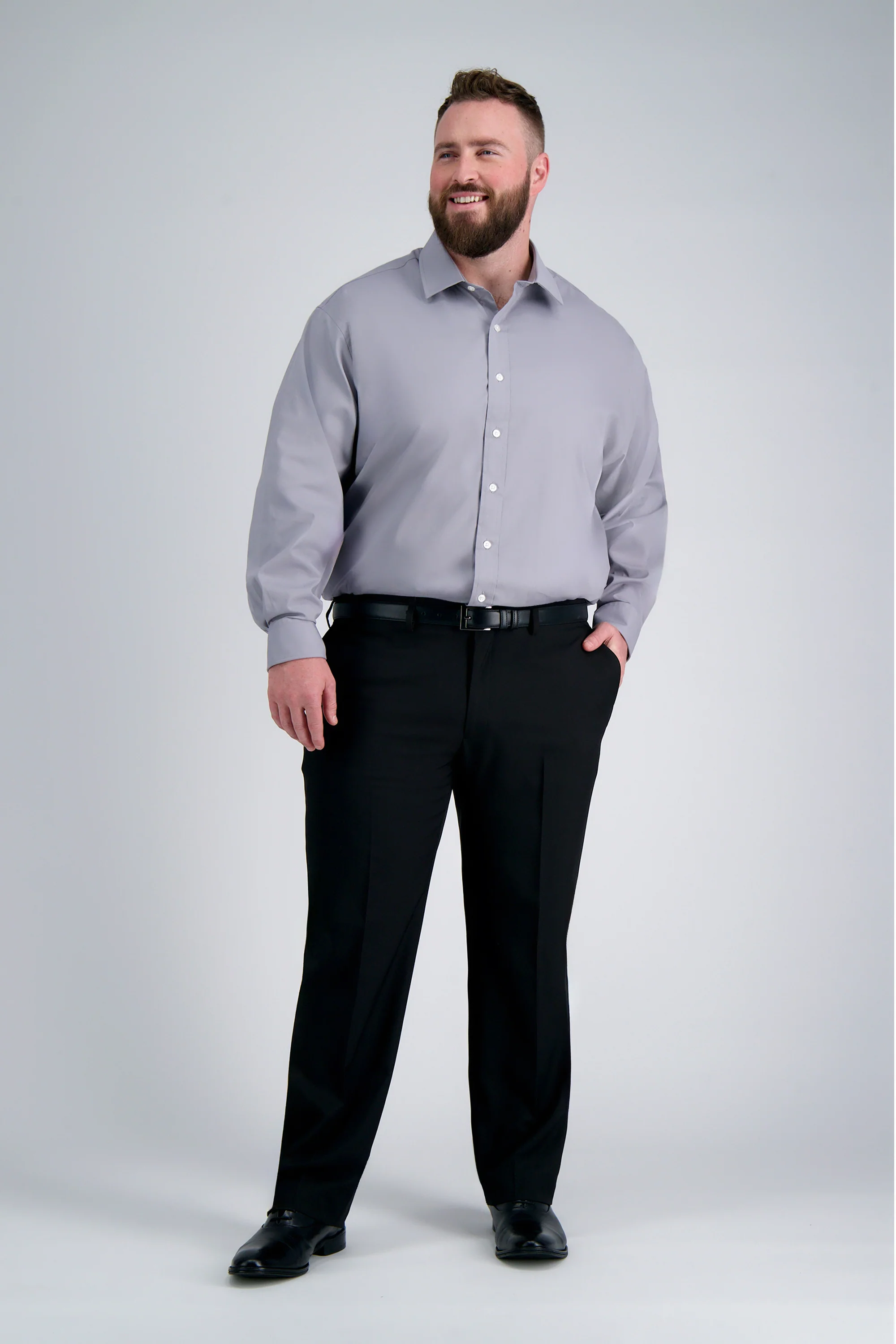 Premium Comfort Big Dress Shirt - Charcoal - Image 3