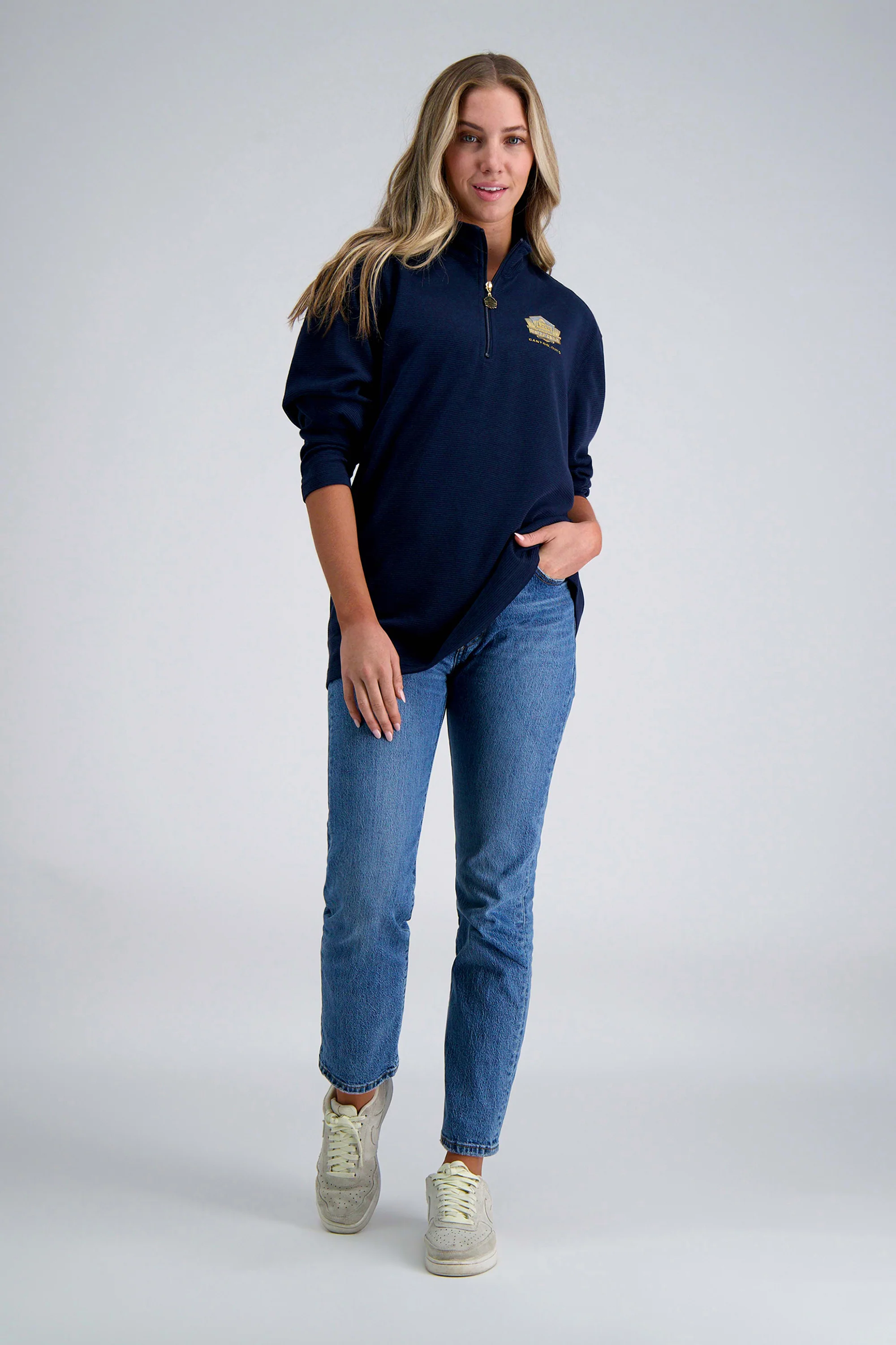 Pro Football Hall of Fame X Haggar – Long Sleeve Ribbed Quarter Zip - Image 12