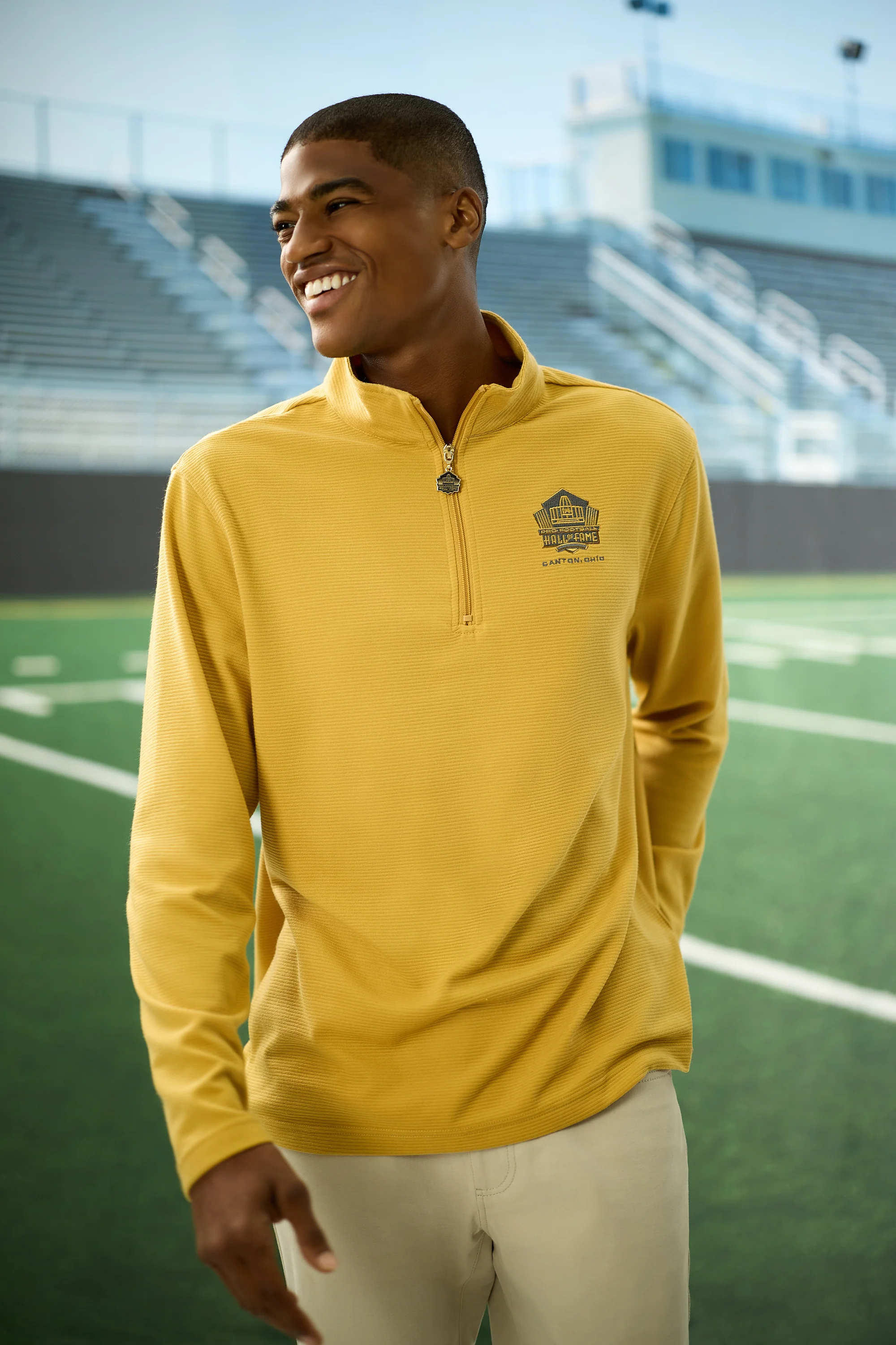 Pro Football Hall of Fame X Haggar – Long Sleeve Ribbed Quarter Zip - Image 29