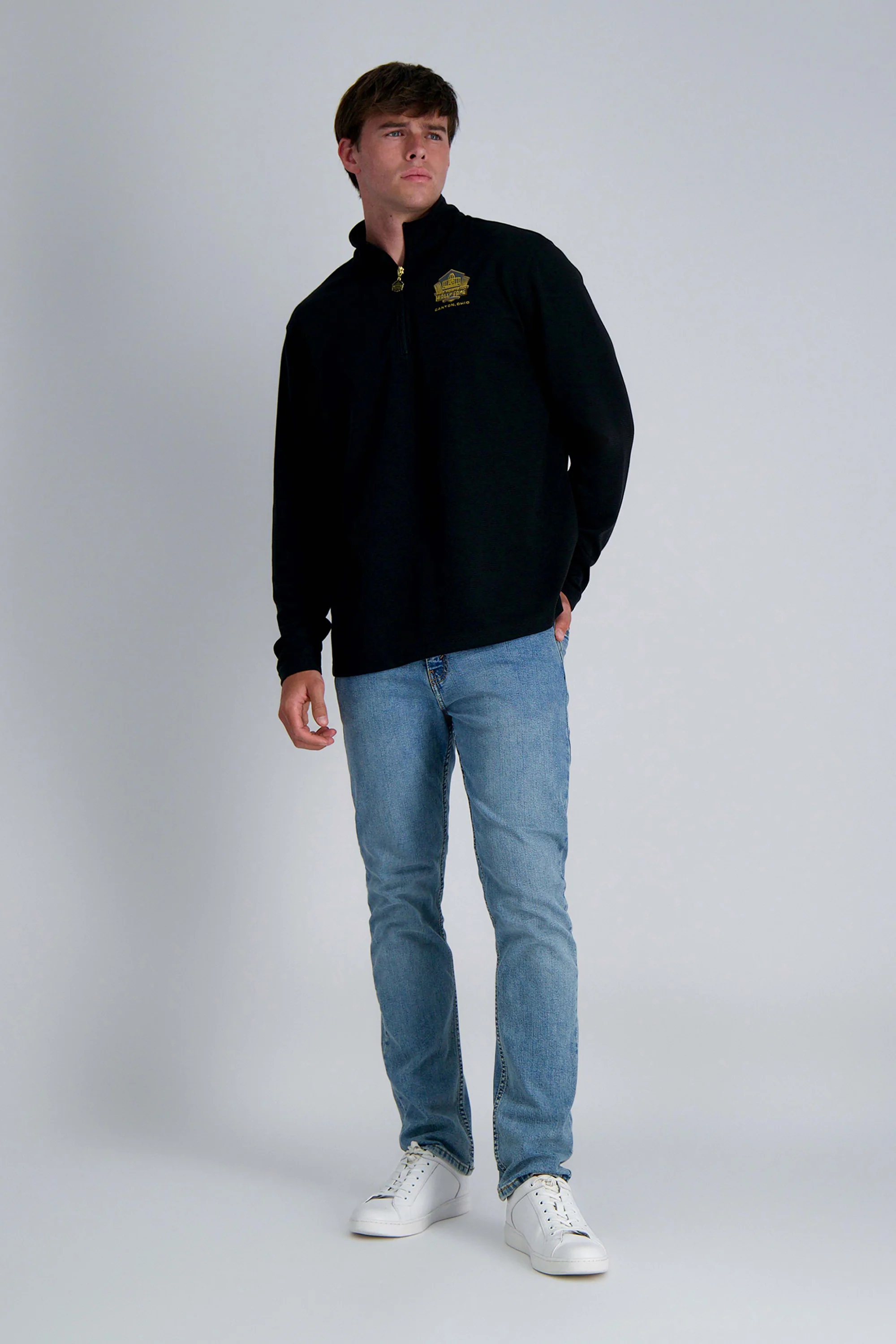 Pro Football Hall of Fame X Haggar – Long Sleeve Ribbed Quarter Zip - Image 5