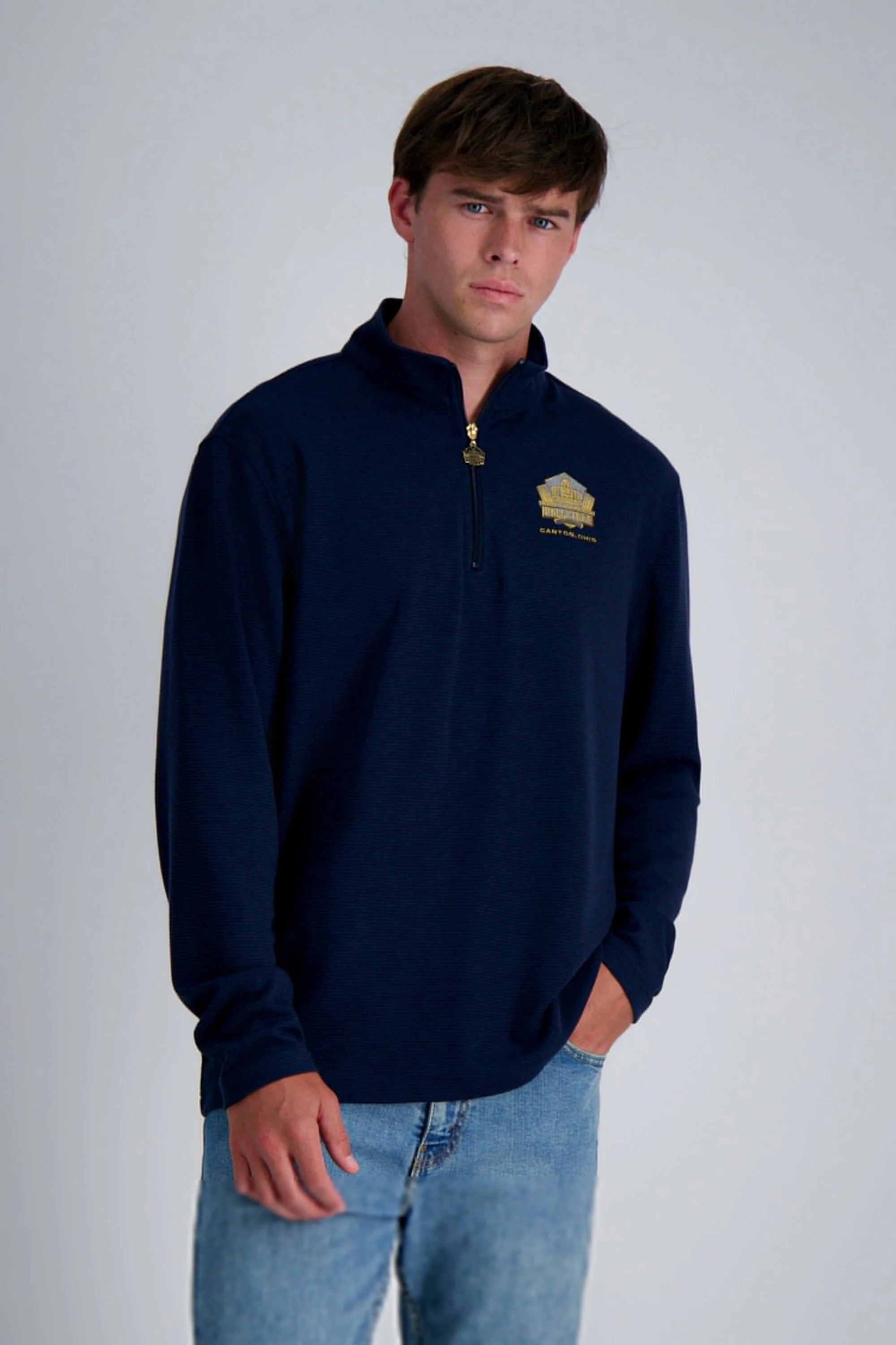 Pro Football Hall of Fame X Haggar – Long Sleeve Ribbed Quarter Zip - Image 7