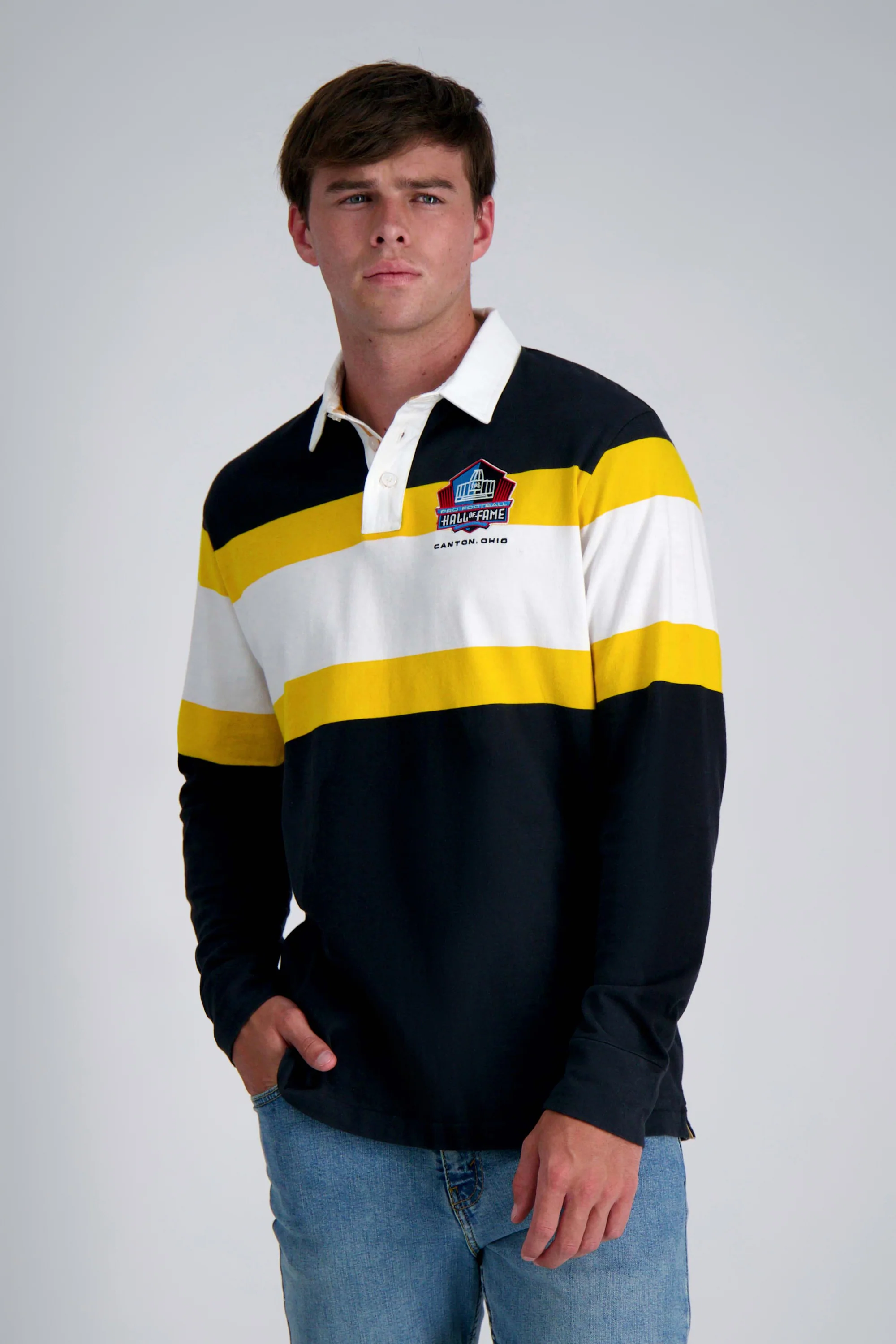 Pro Football Hall of Fame X Haggar - Vintage Wash Rugby Polo - Image 44
