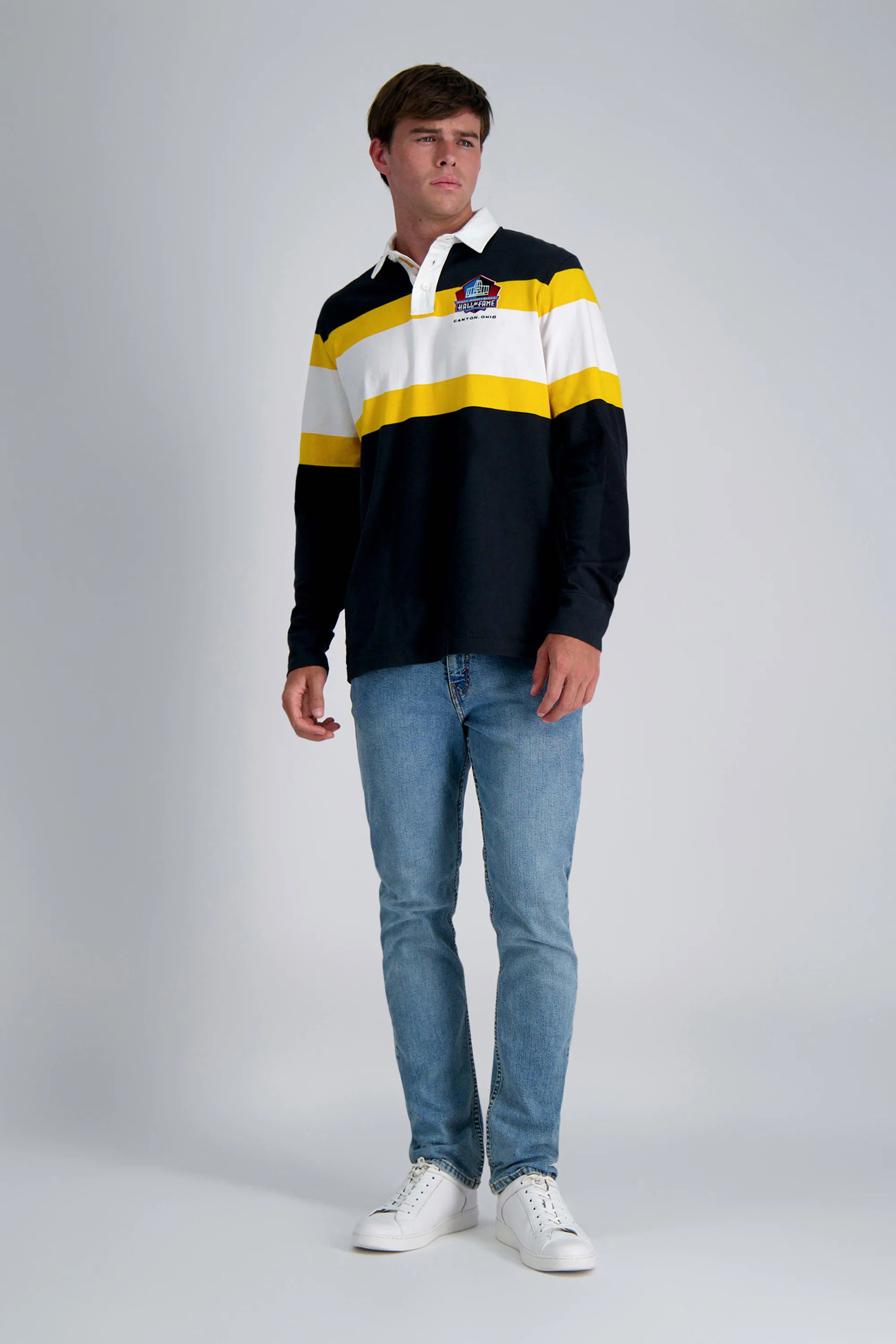 Pro Football Hall of Fame X Haggar - Vintage Wash Rugby Polo - Image 48