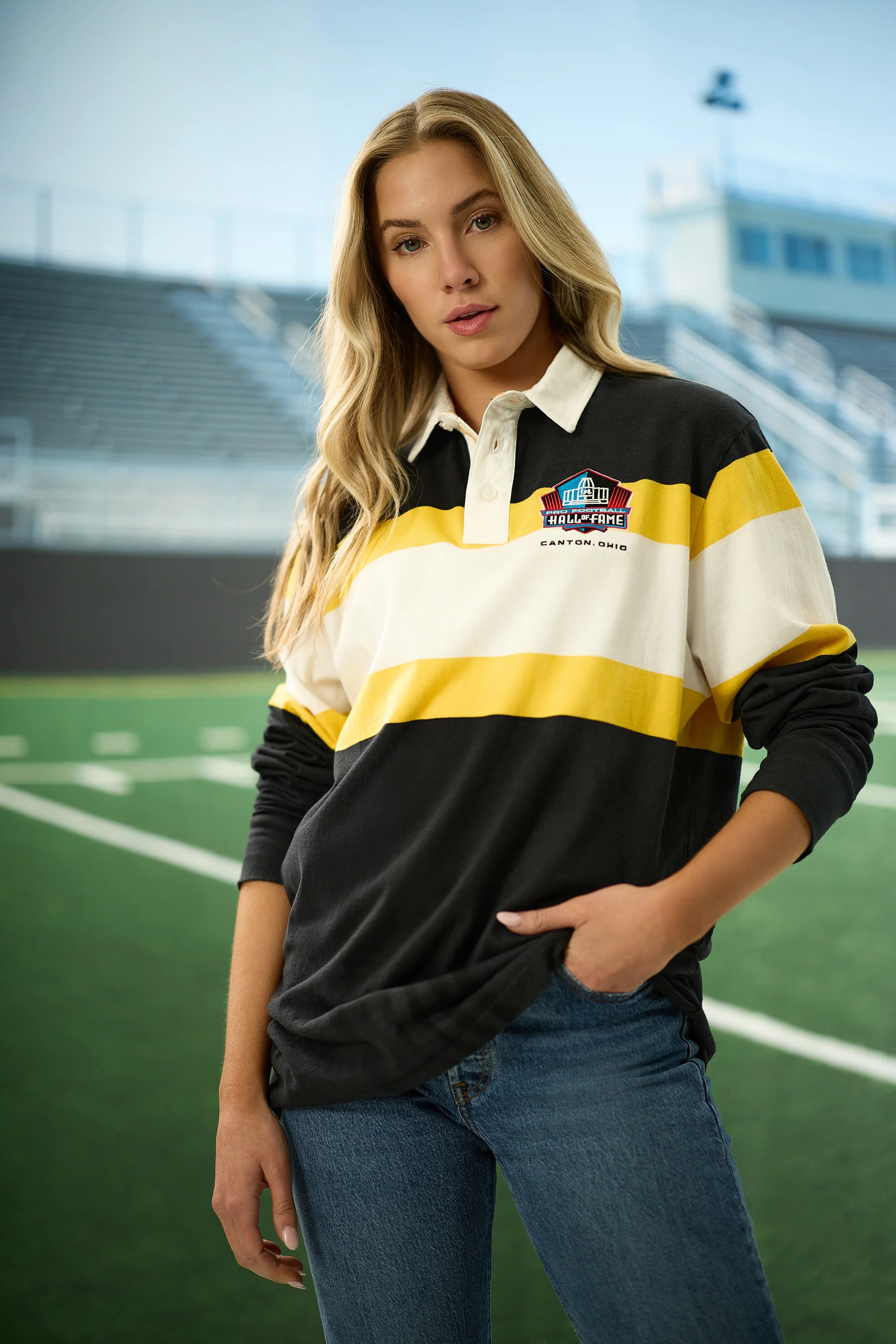 Pro Football Hall of Fame X Haggar - Vintage Wash Rugby Polo - Image 51