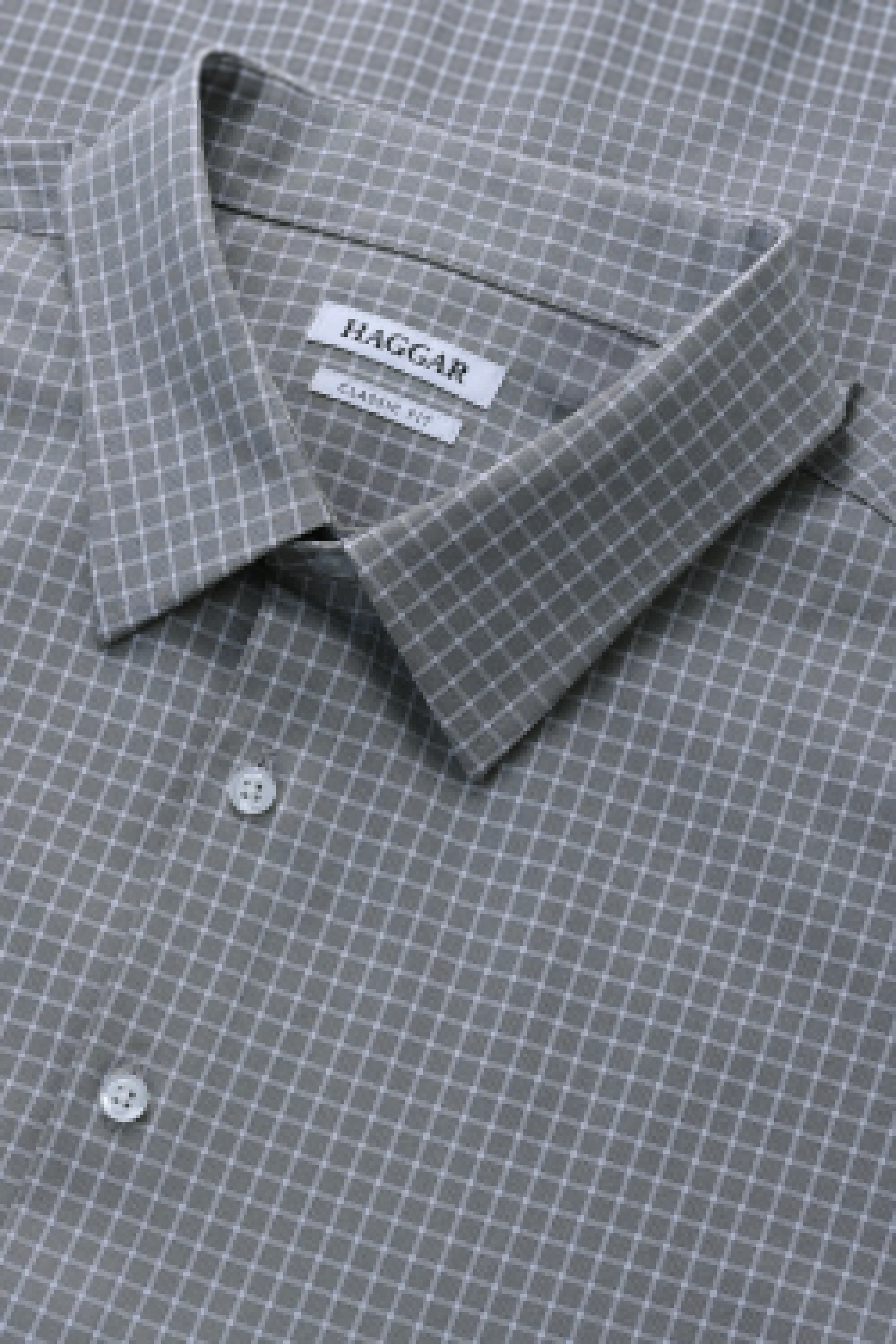Tall Smart Wash® Dress Shirt - Medium Grey Grid - Image 4